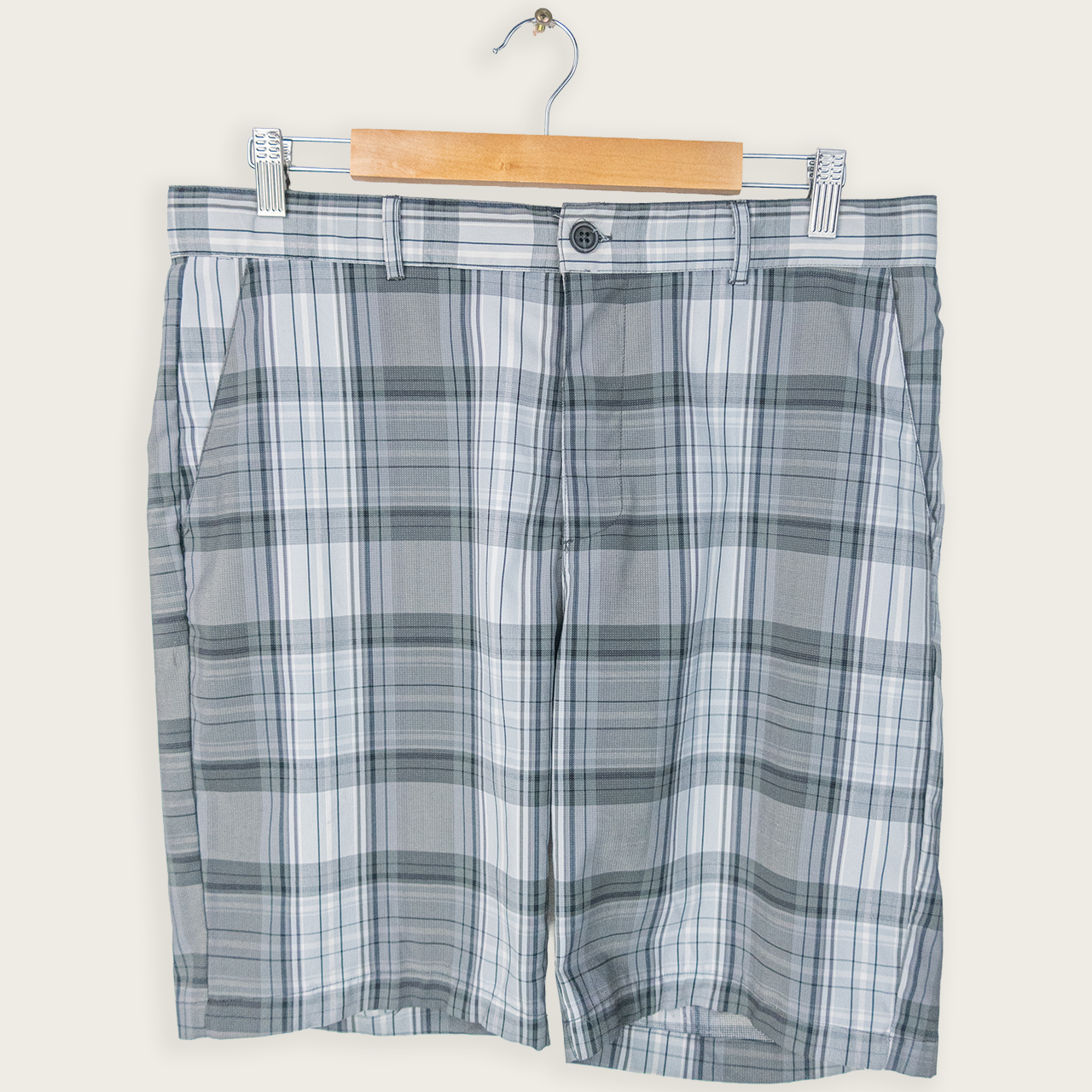SLAZENGER CHECKERED SHORTS - 34"
