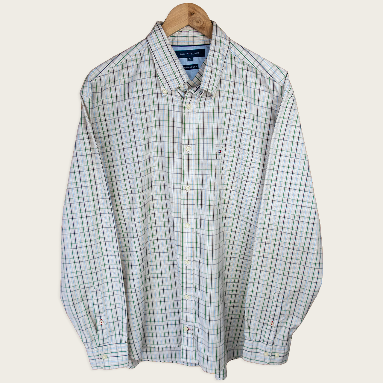 00's Tommy Hilfiger Long-Sleeve Button-Up Shirt - XL