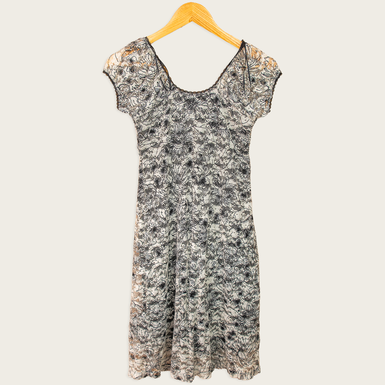 Y2K CKM Mesh Dress - Floral Print - Size S