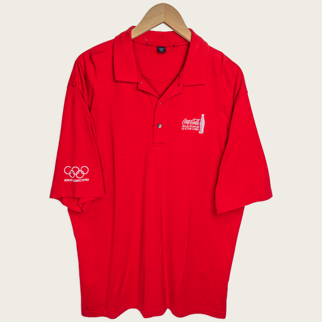 00s Coca Cola Olympic Polo Shirt - XL