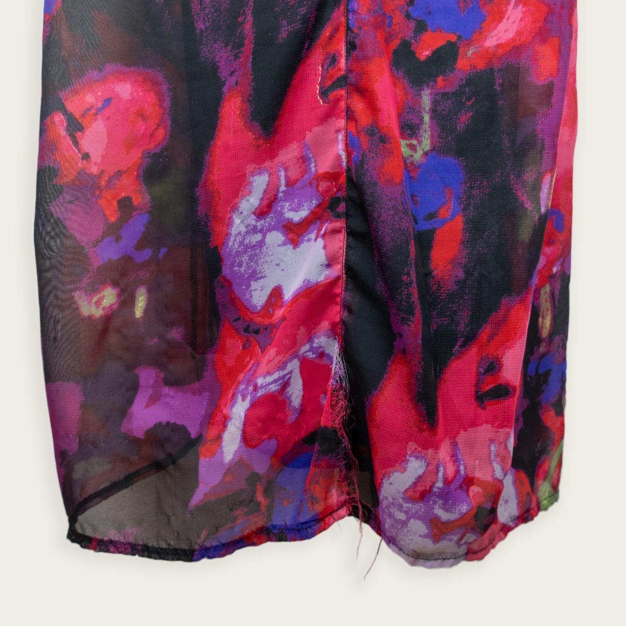 Y2K Crossroads Maxi Dress - Black Bodice Floral Skirt - Size 8