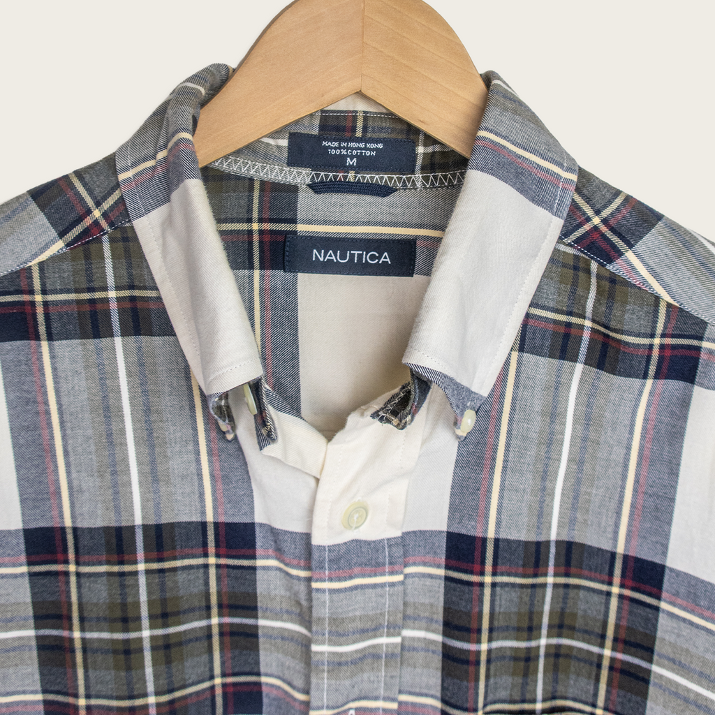 90's Nautica Flannel Button-Up Shirt - M/L