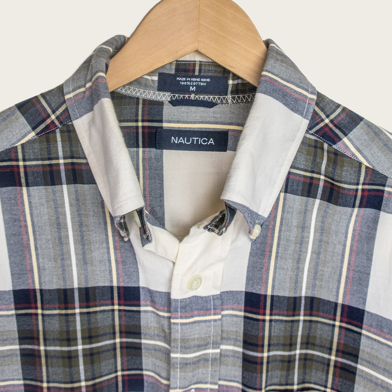 90's Nautica Flannel Button-Up Shirt - M/L