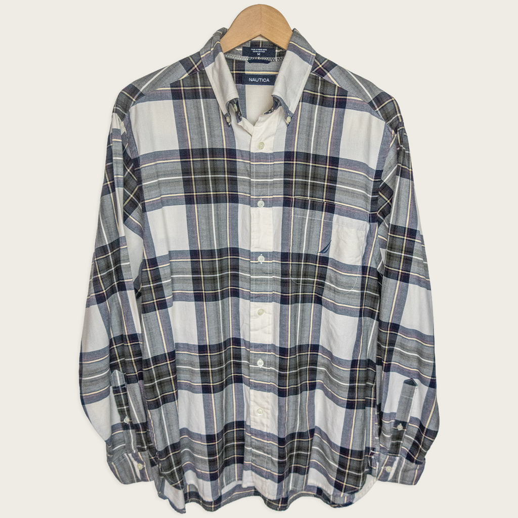 90's Nautica Flannel Button-Up Shirt - M/L