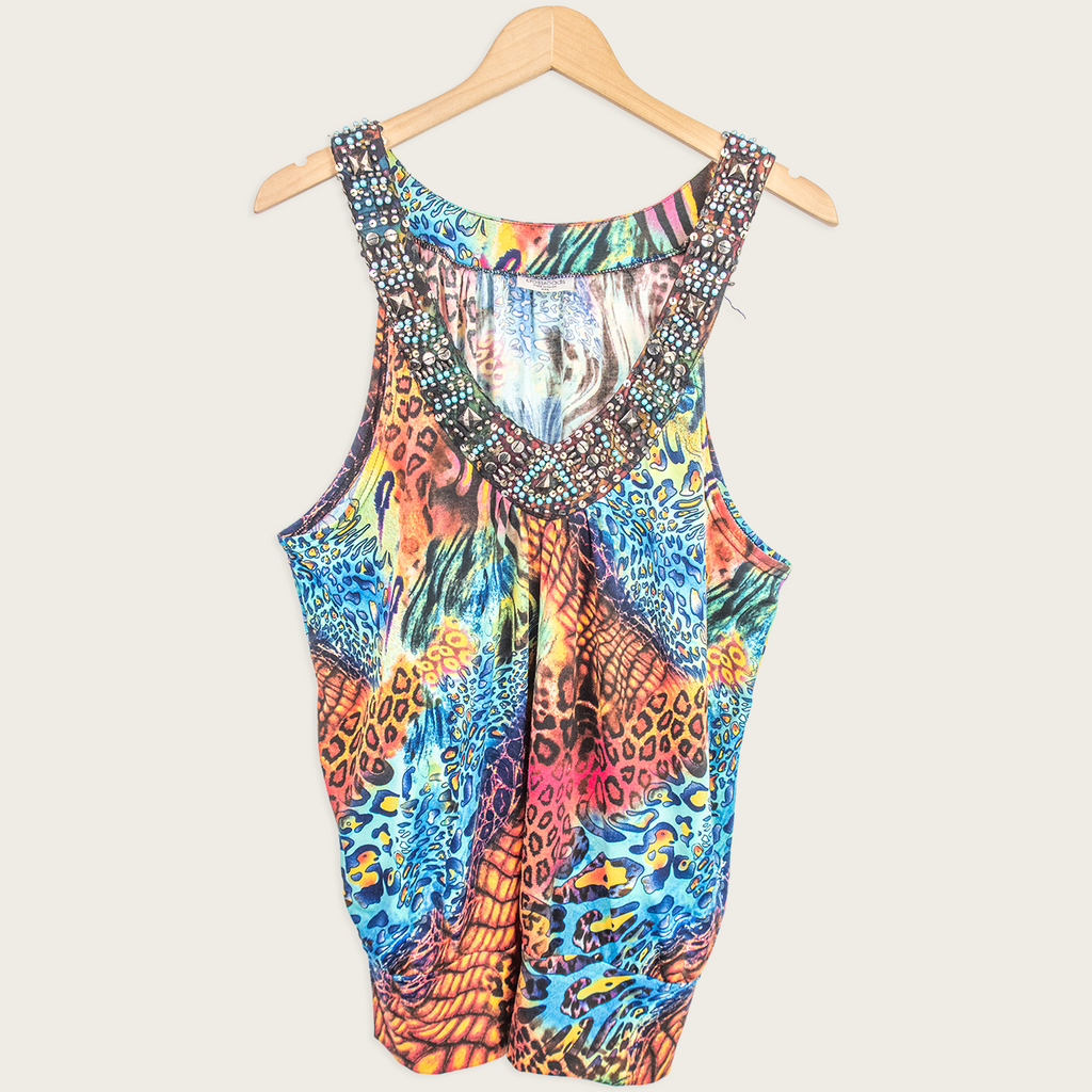 Y2K Crossroads Embellished Print Top - Multicolour - Size XXL