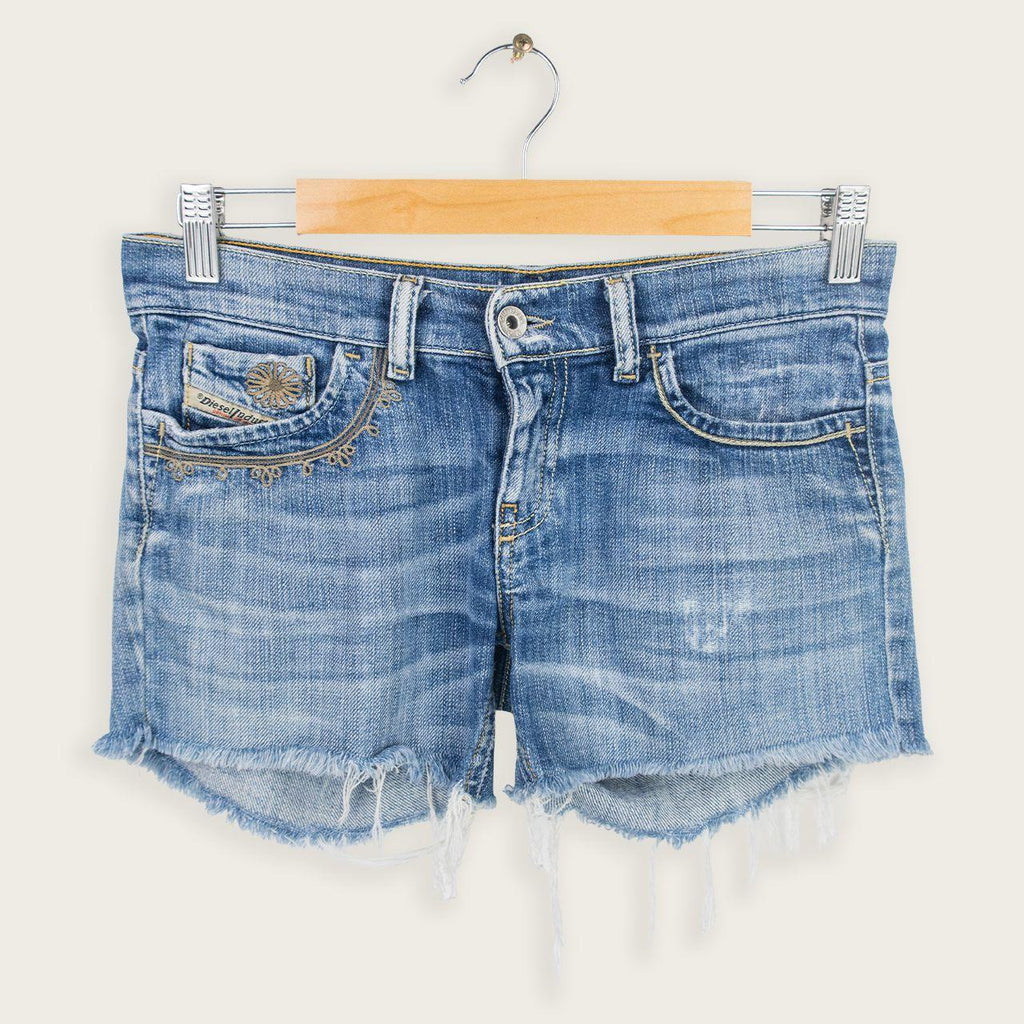 Y2K Diesel Denim Mini Shorts - Mid Blue - Size 6