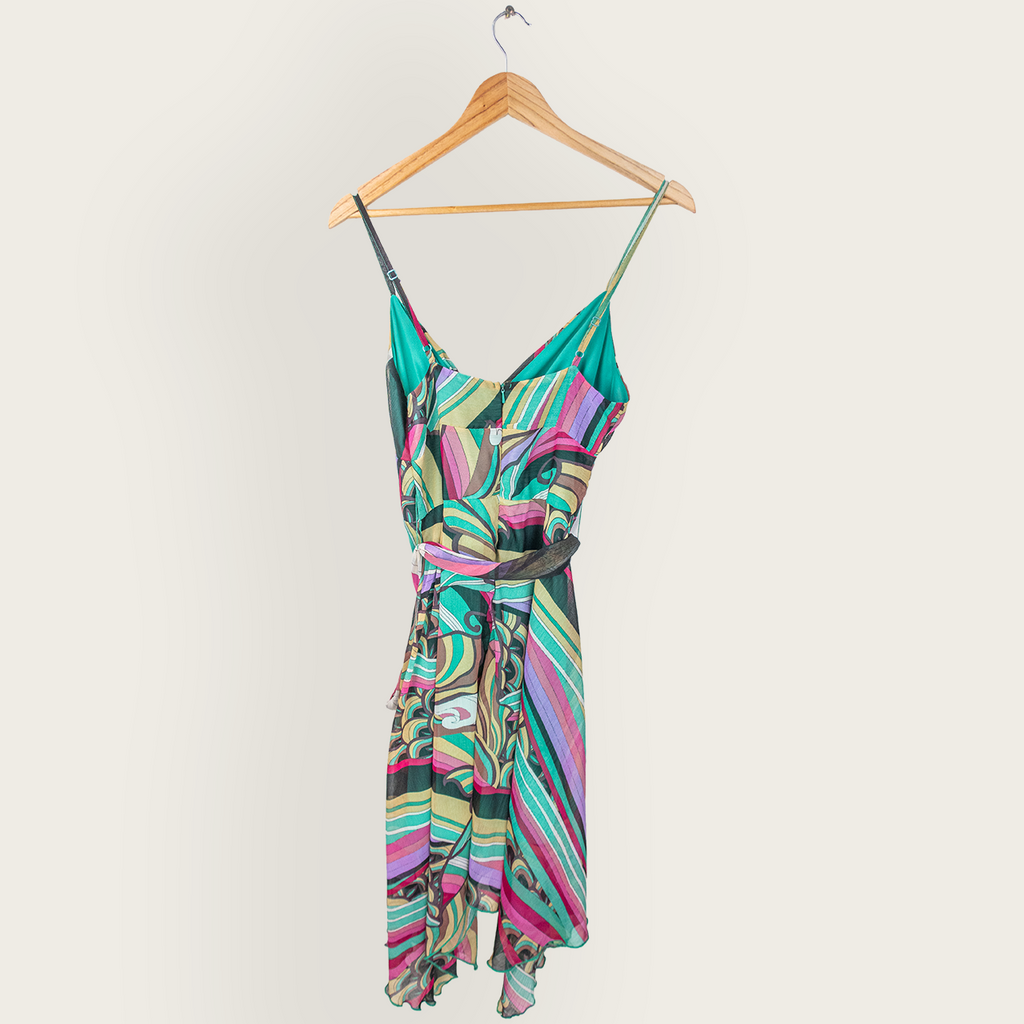 Y2K Blackout Australia Midi Dress - Abstract Print - Size 8