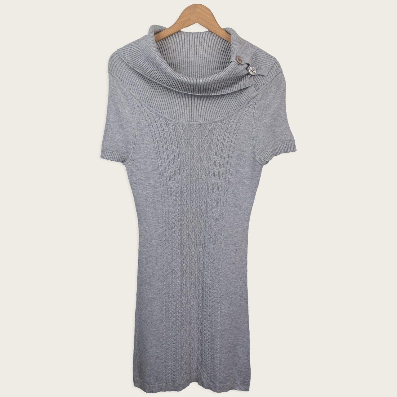 Y2K Events Knit Dress - Cable Knit Grey - Size M