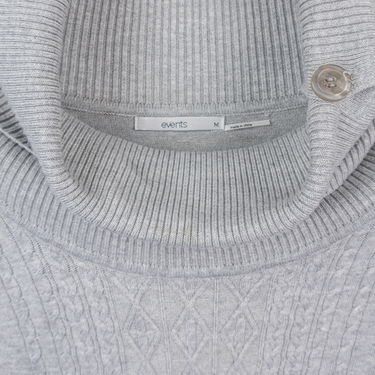 Y2K Events Knit Dress - Cable Knit Grey - Size M