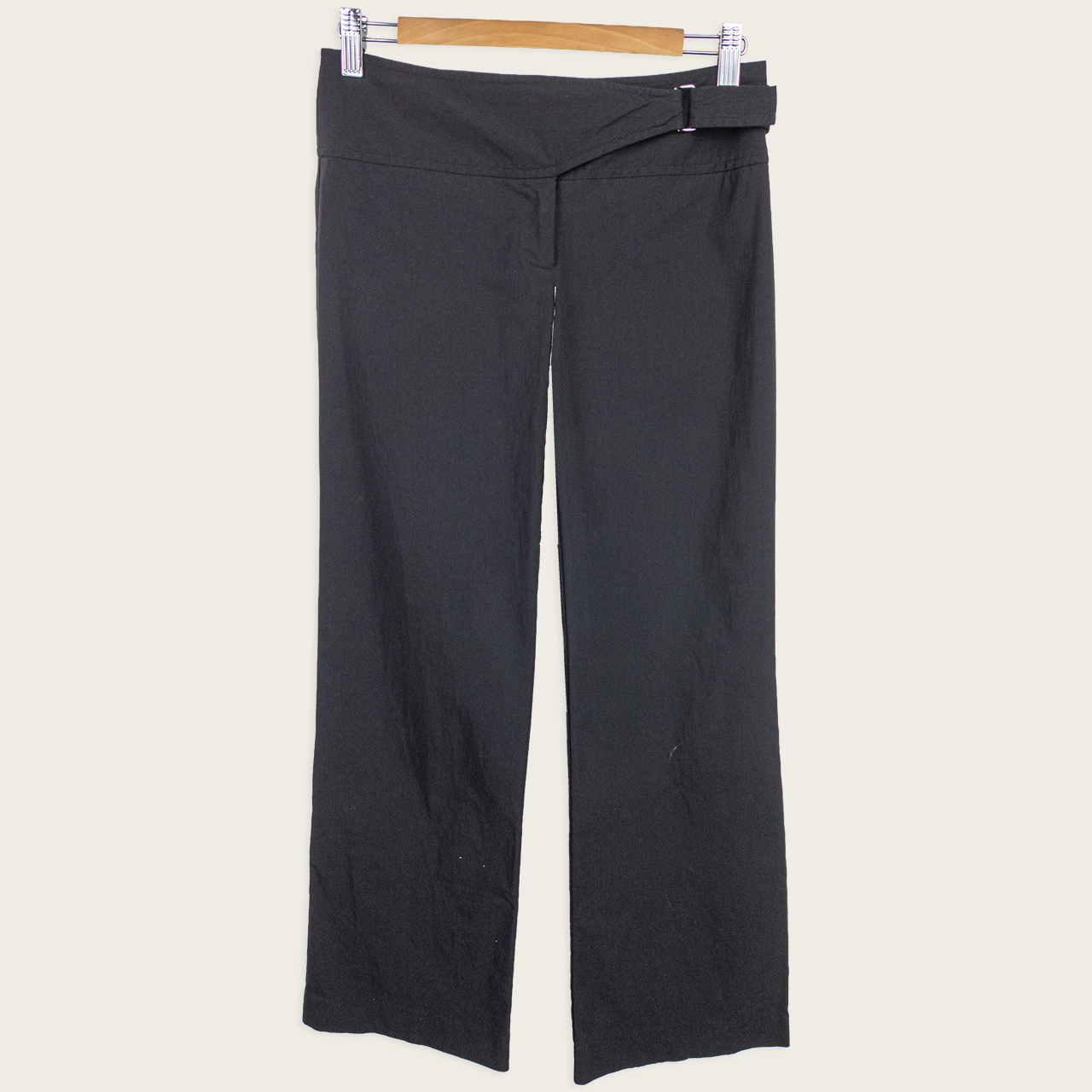 Y2K Events Black Wrap Waist Pants - Minimal Straight Leg - Size 6