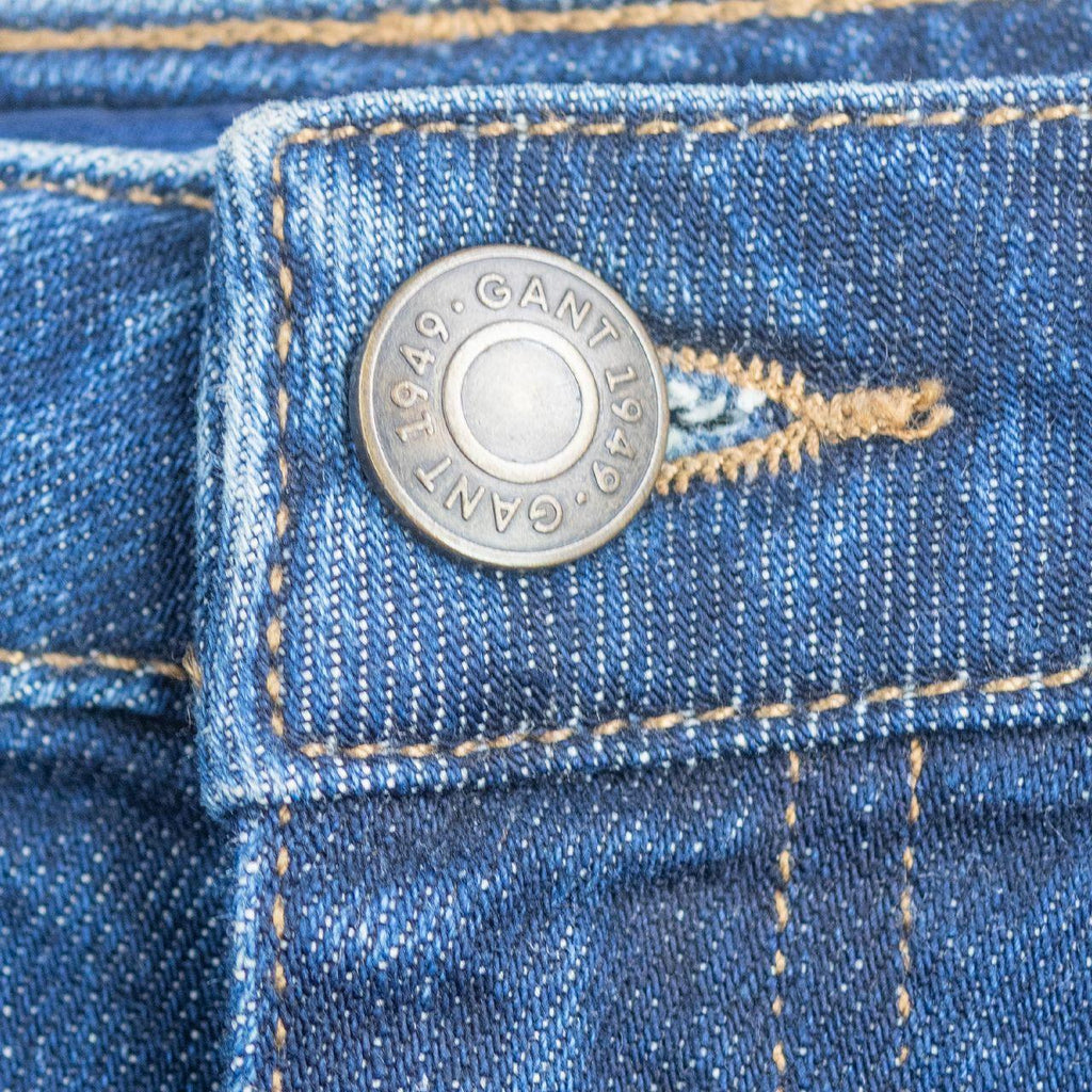 Gant Denim Midi Skirt - Classic Blue Wash - Size 8