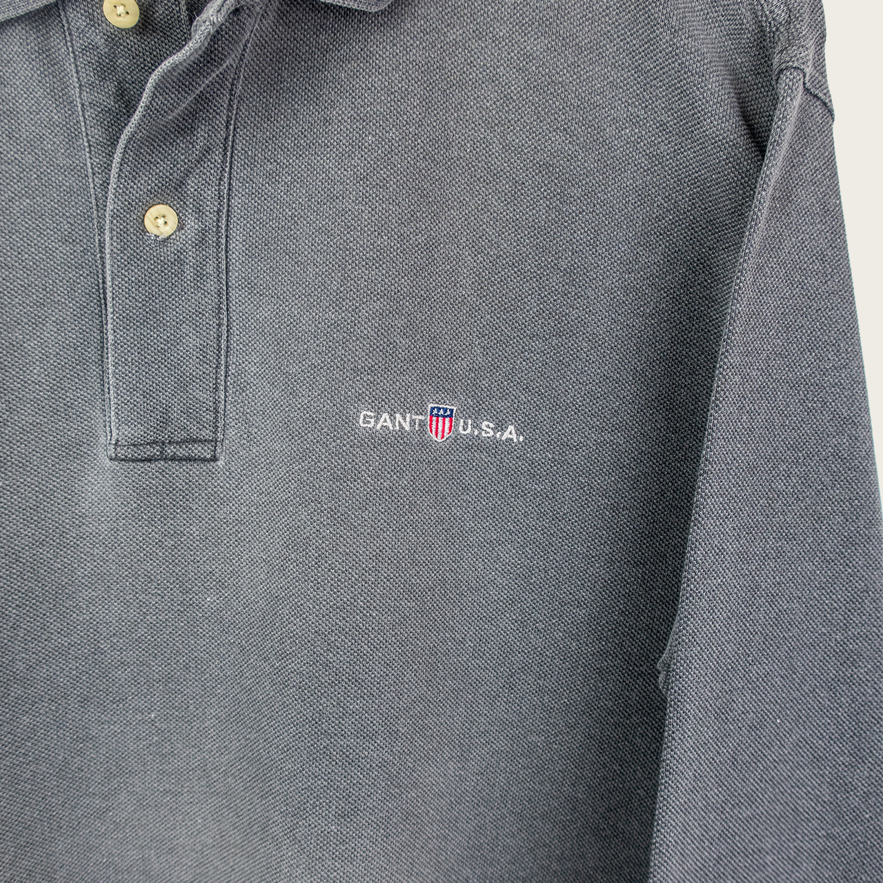 90's Gant Long-Sleeve Polo Shirt - M
