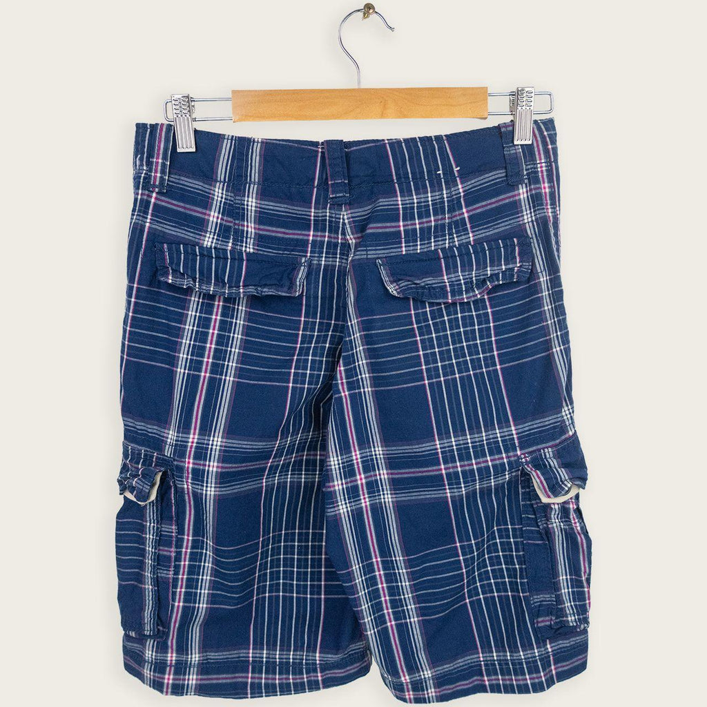 Gap Cargo Shorts - Navy Multicolour Check - Size 6