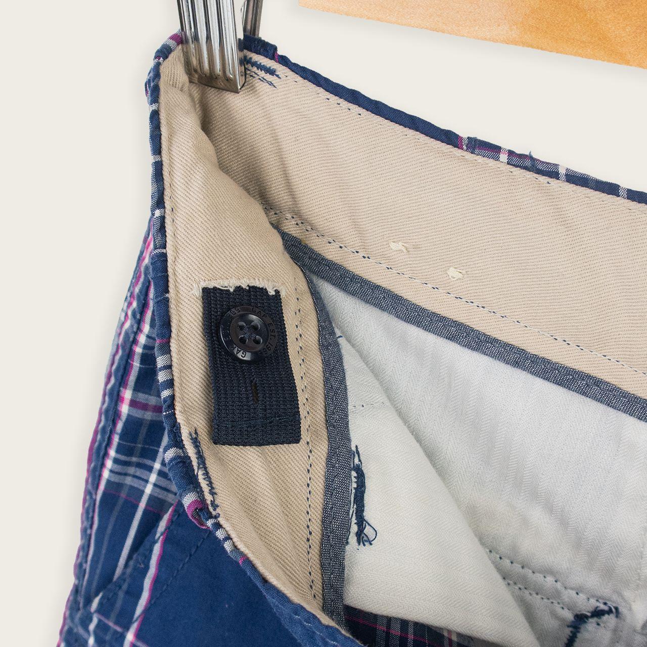 Gap Cargo Shorts - Navy Multicolour Check - Size 6