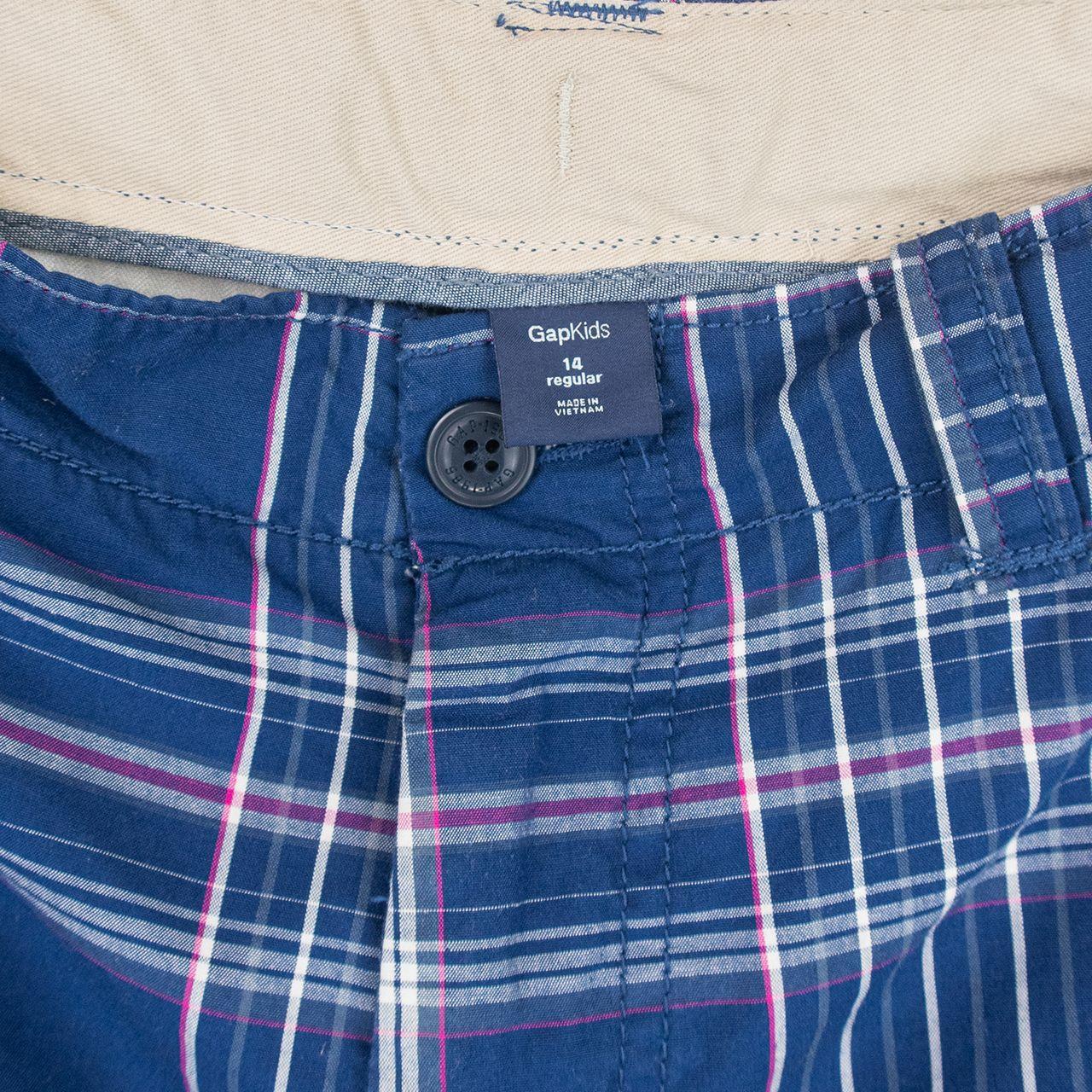 Gap Cargo Shorts - Navy Multicolour Check - Size 6