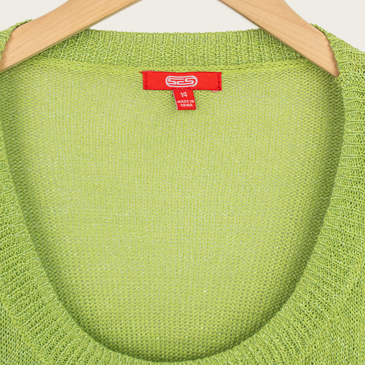 Y2K SES Knit Top - Lime Green - Size 14
