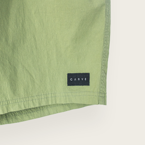 Green CARVE Casual Lightweight Streetwear Shorts - 34"