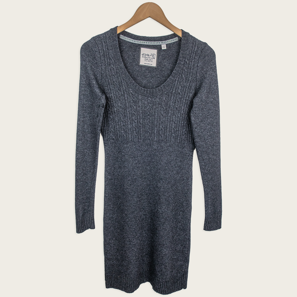 Y2K Esprit Knit Dress - Charcoal Cable Knit - Size S