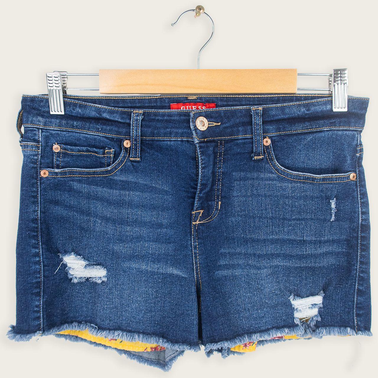 Guess Denim Mini Shorts - Dark Blue Wash - Size 10