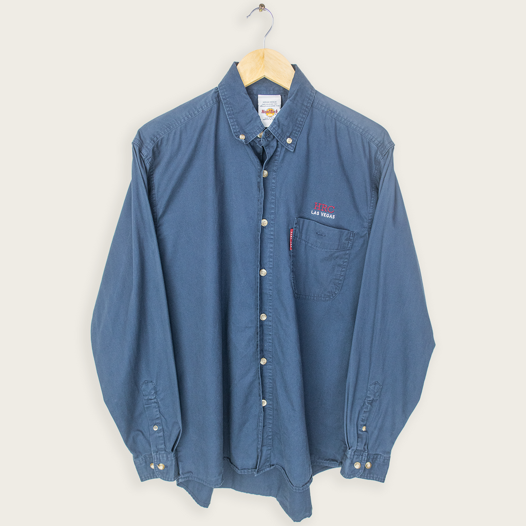 00's HARD ROCK CAFE BUTTON-UP SHIRT - M