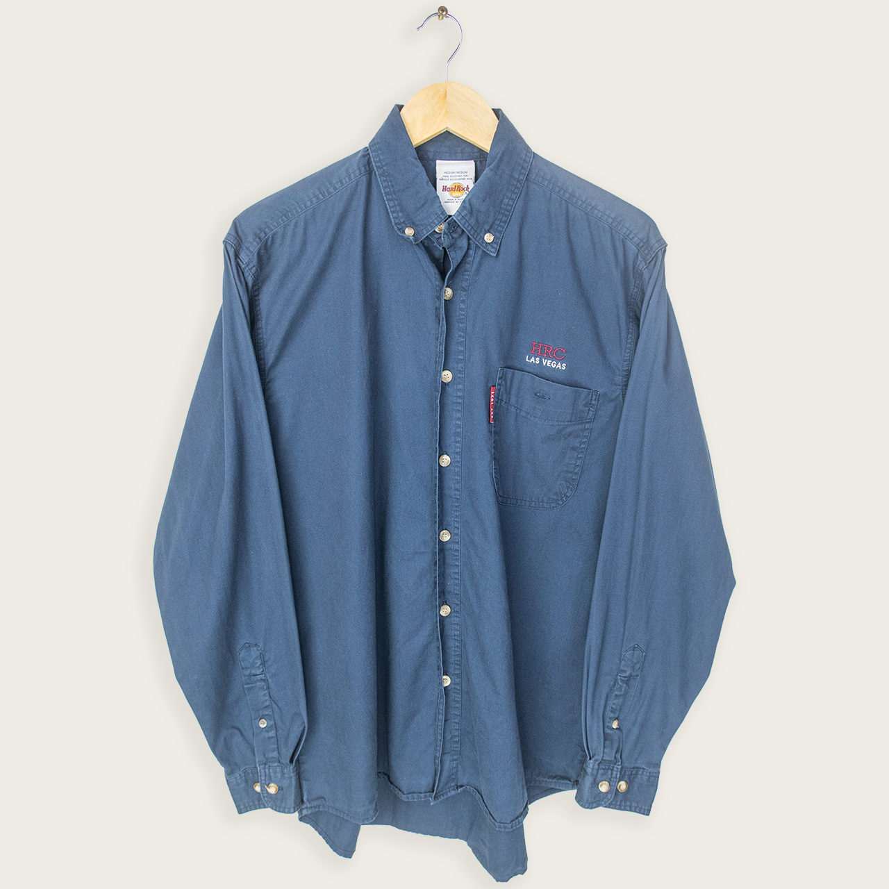 00's HARD ROCK CAFE BUTTON-UP SHIRT - M