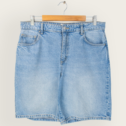 Washed Blue COTTON ON Casual Streetwear Baggy Denim Shorts - 30"