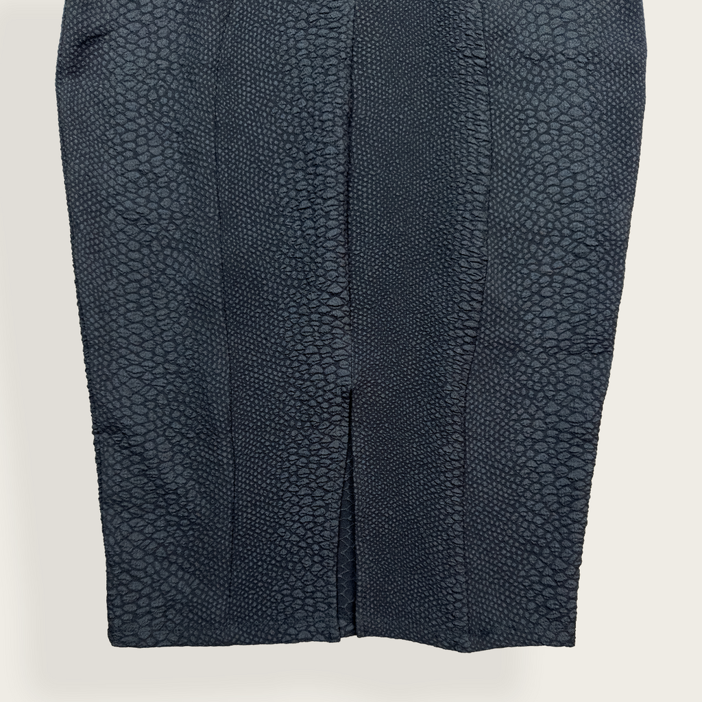 Kardashian Kollection Textured Midi Dress - Black Bodycon - Size 8