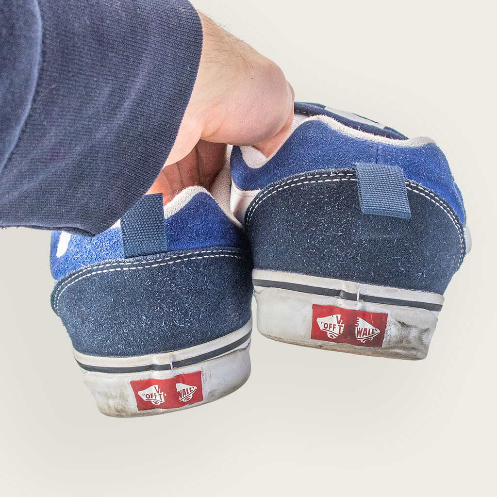 Men's Navy Blue/White VANS KNU SKOOLS Casual Skate Sneakers - US 11