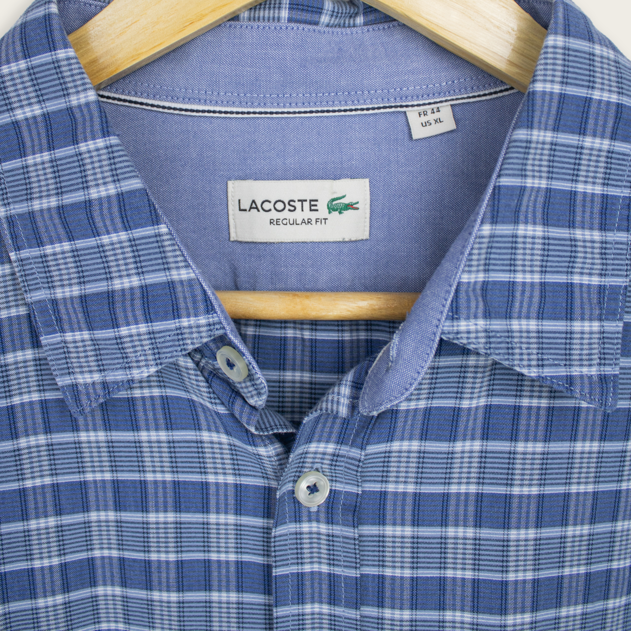 VINTAGE LONG-SLEEVE LACOSTE BUTTON-UP SHIRT - XL