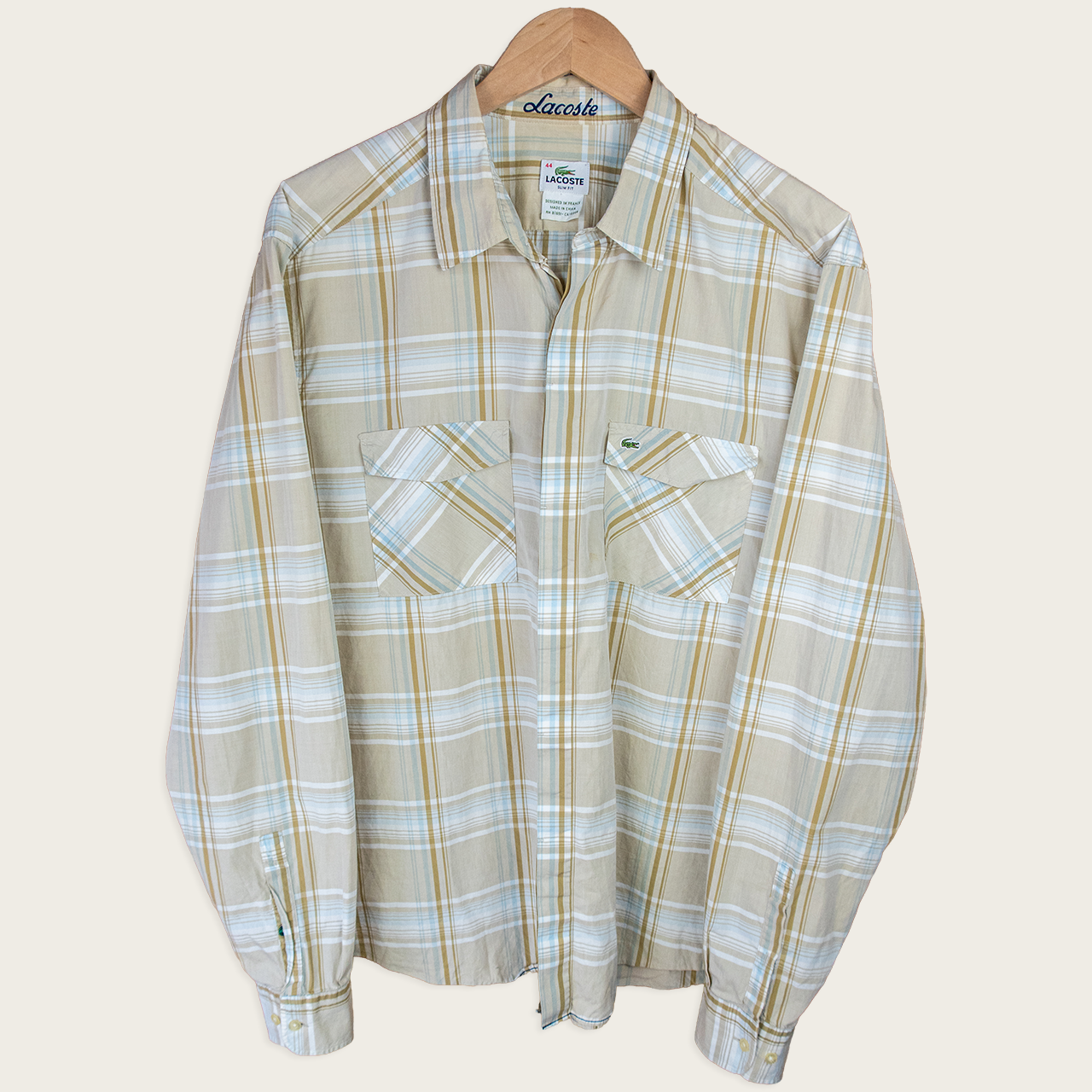 00's Lacoste Long-Sleeve Button-Up Shirt - XL