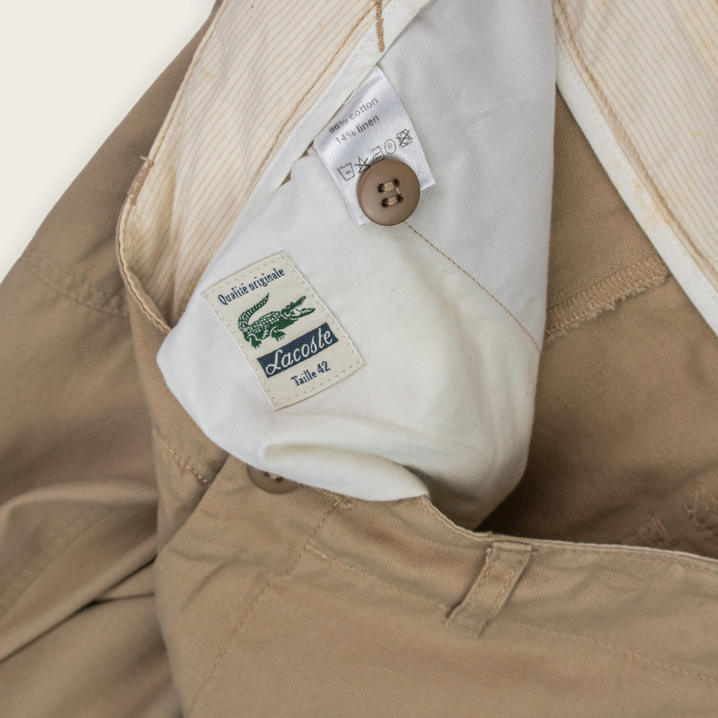 00's Lacoste Linen Tailored Shorts - 42"