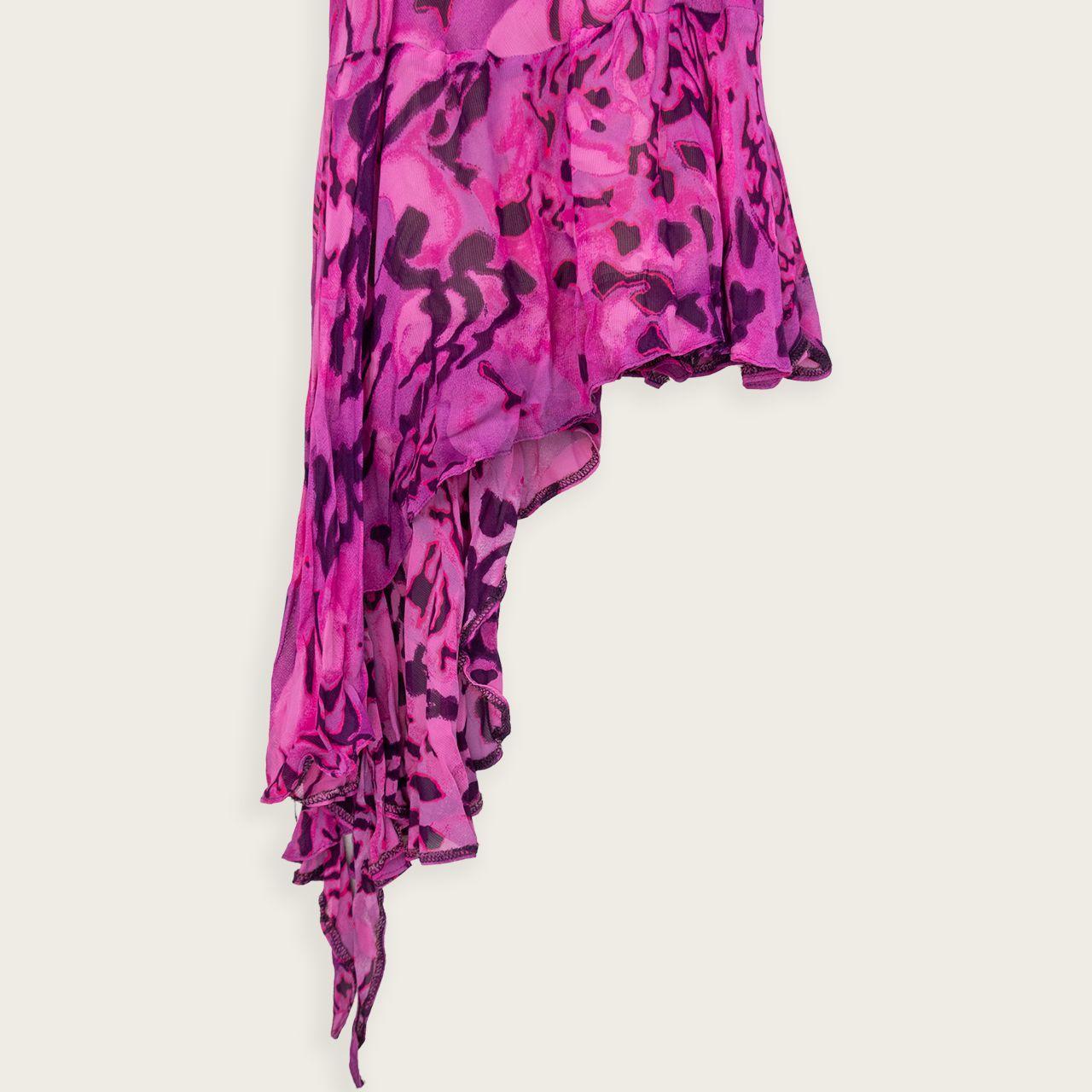 Y2K Lipsy Mini Dress - Asymmetrical Hem - Size S