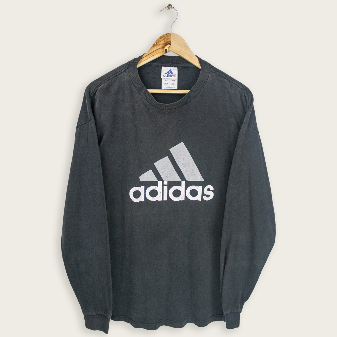 VINTAGE LONG-SLEEVE ADIDAS T-SHIRT - L