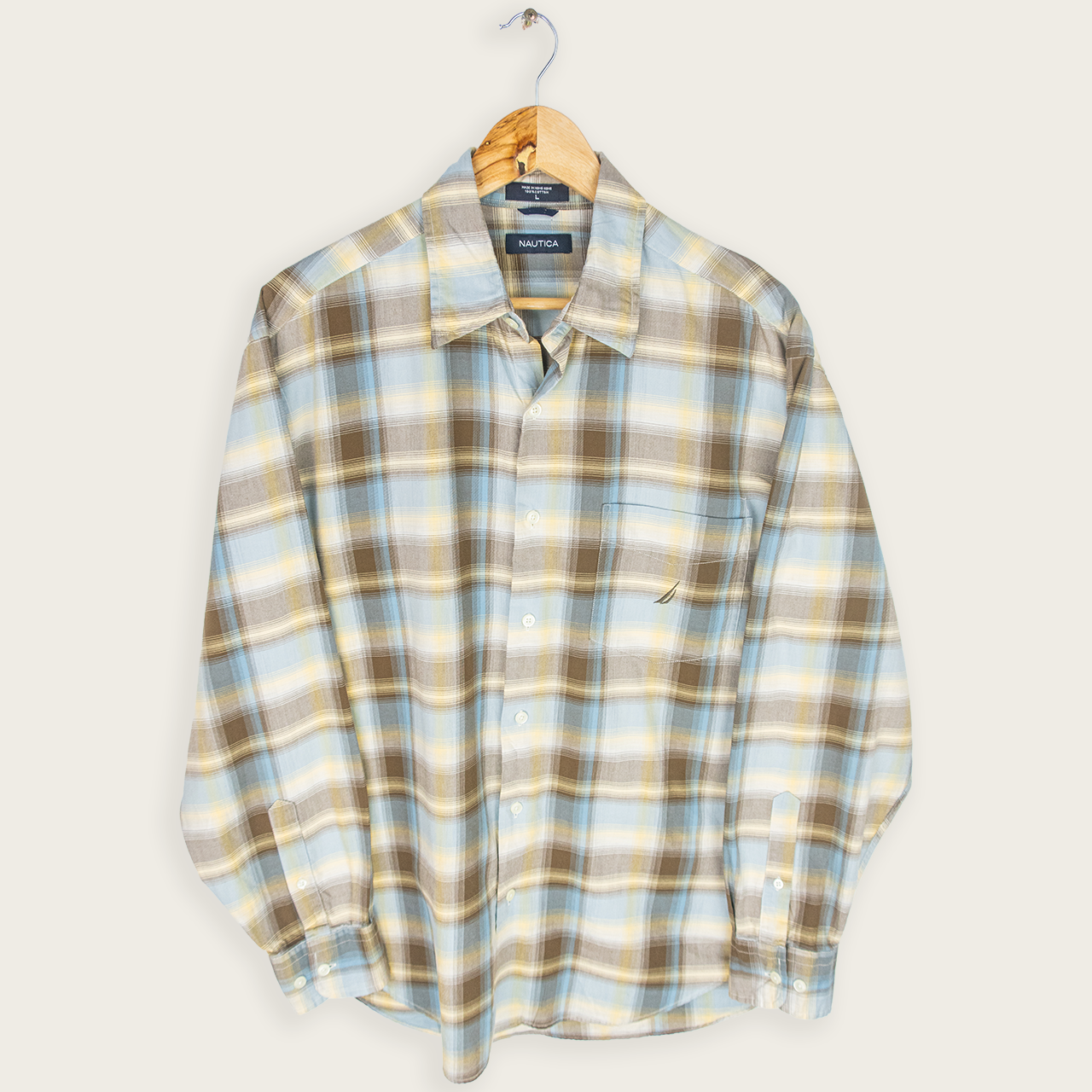00's NAUTICA BUTTON-UP SHIRT - L