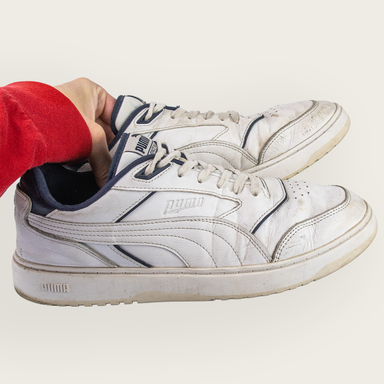 Men's White/Navy PUMA Doublecourt Sneakers - US 11