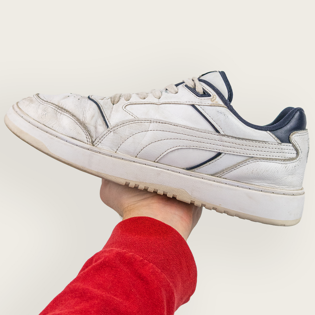 Men's White/Navy PUMA Doublecourt Sneakers - US 11
