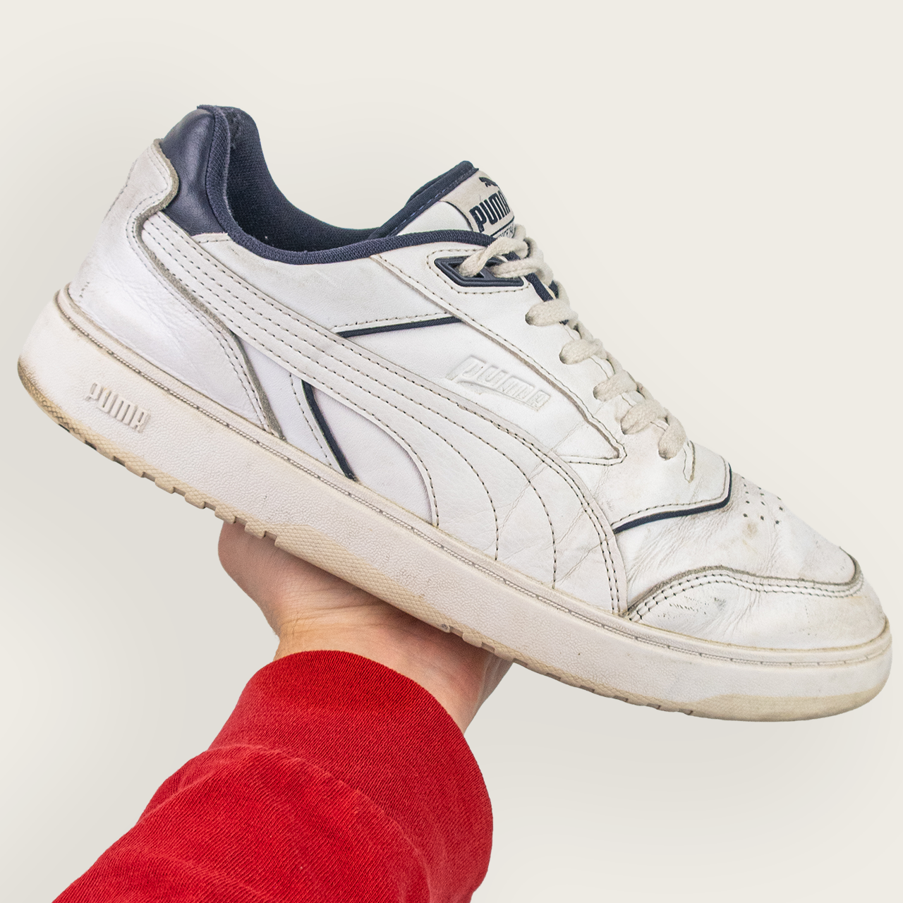 Men's White/Navy PUMA Doublecourt Sneakers - US 11