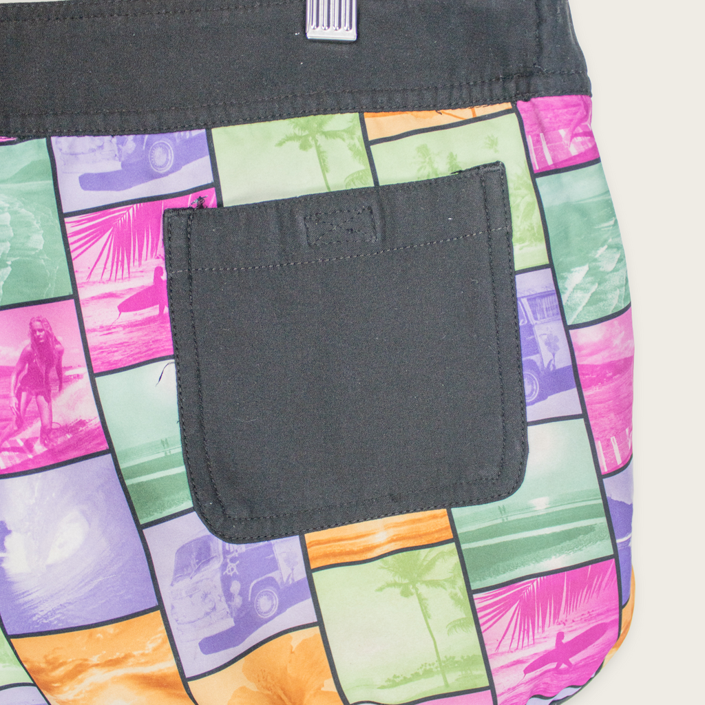 Y2K Rip Curl Board Shorts - Multicolour Surf Print - Size 10