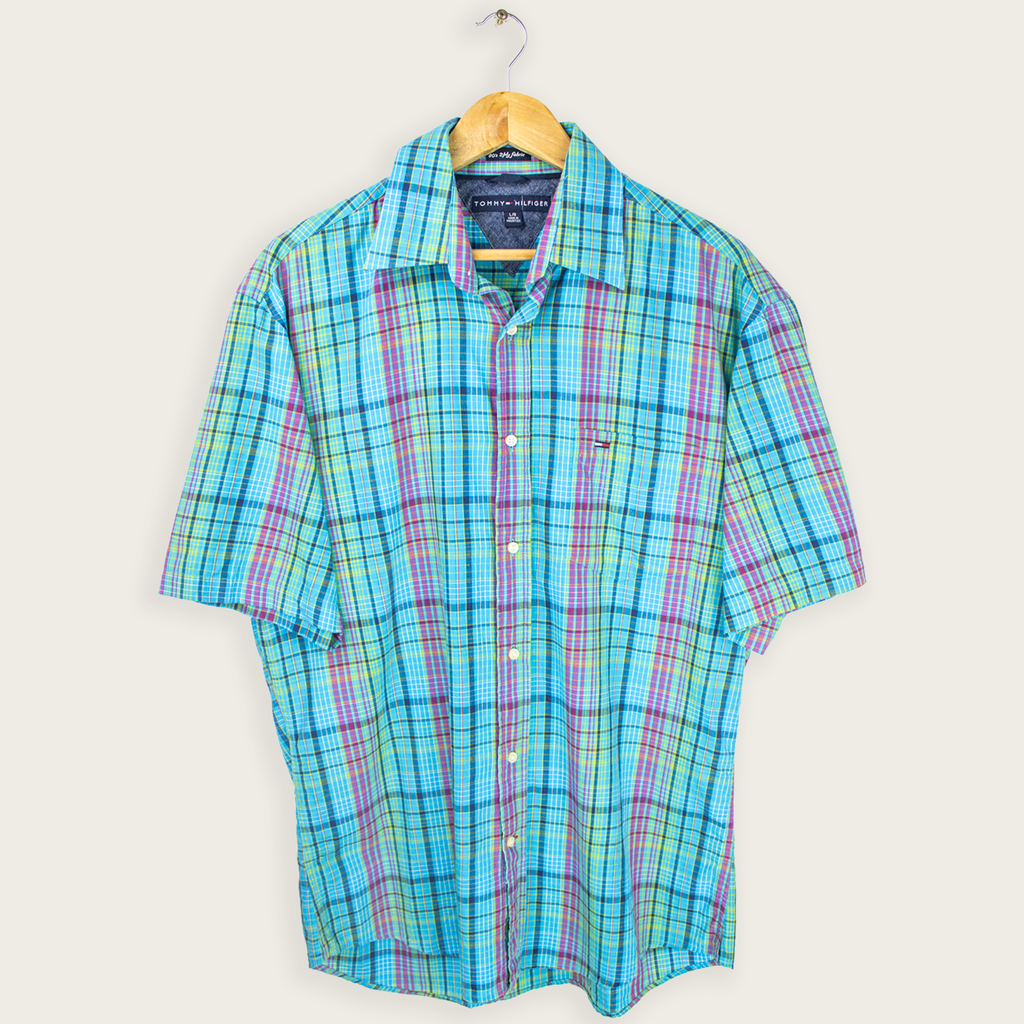 00's TOMMY HILFIGER BUTTON-UP SHIRT - L