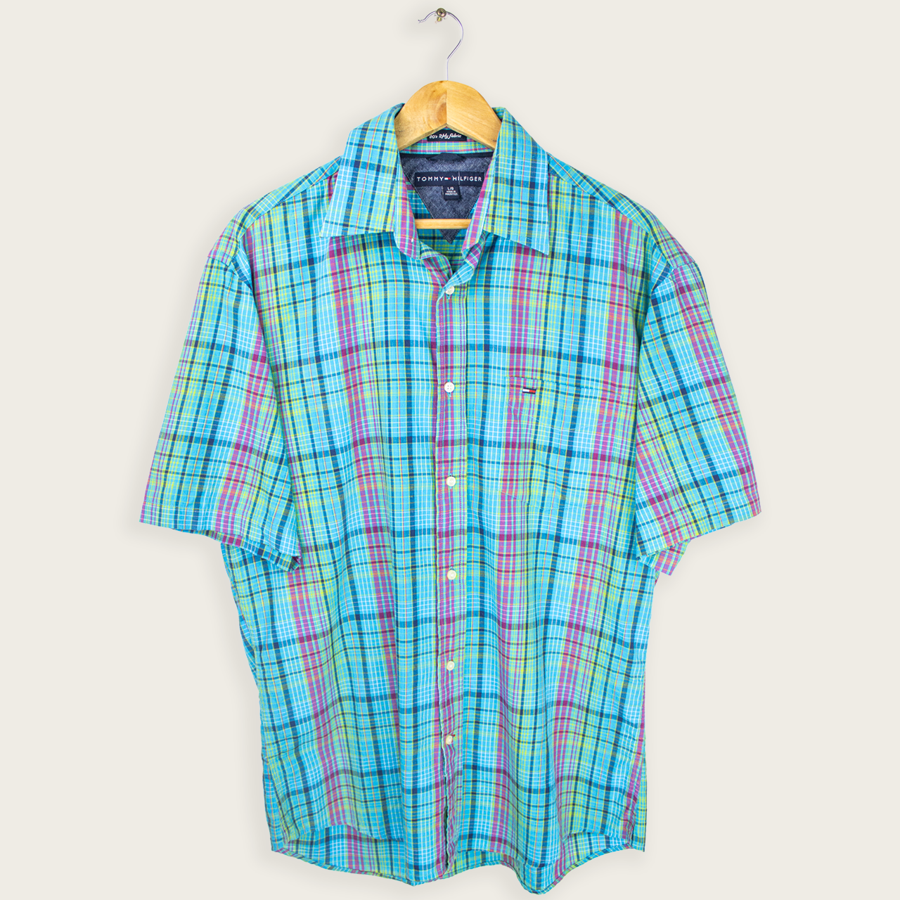 00's TOMMY HILFIGER BUTTON-UP SHIRT - L