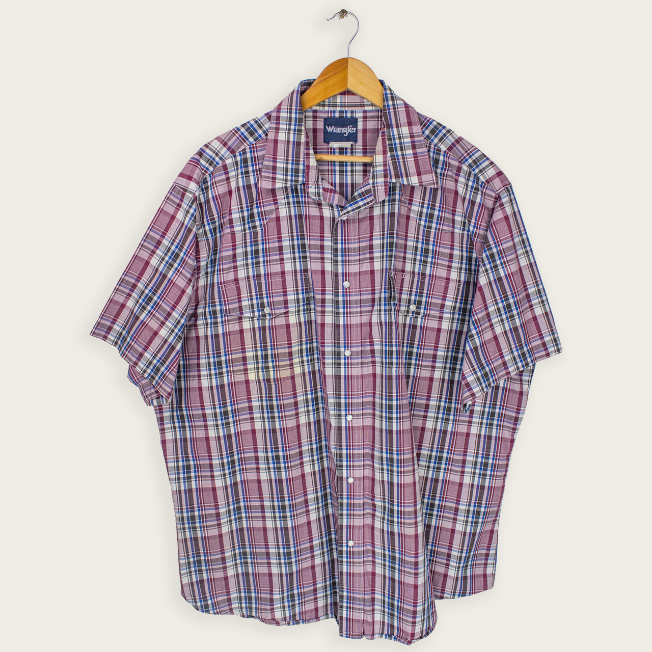 90's WRANGLER BUTTON-UP SHIRT - XXL