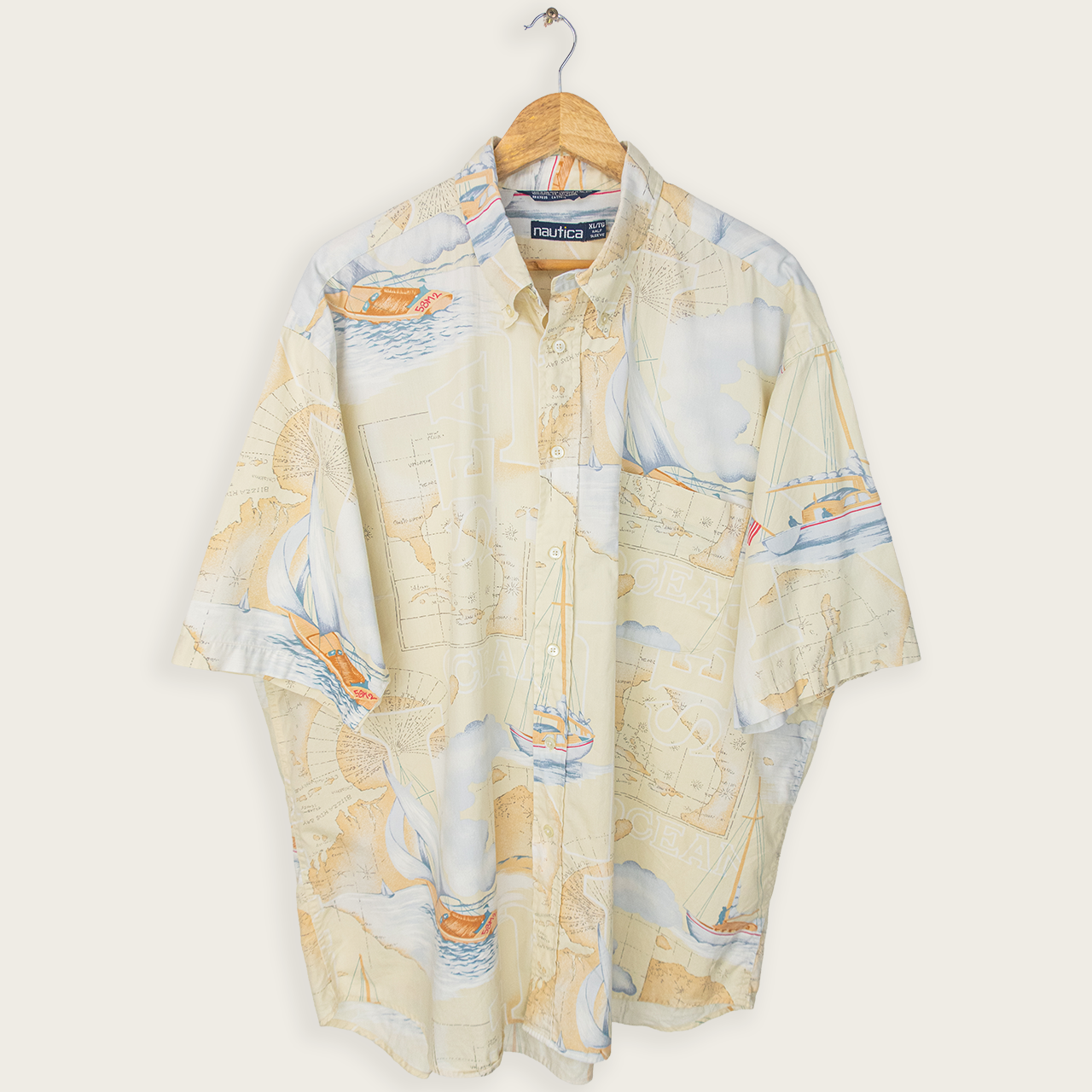 90's NAUTICA BUTTON-UP SHIRT - XL