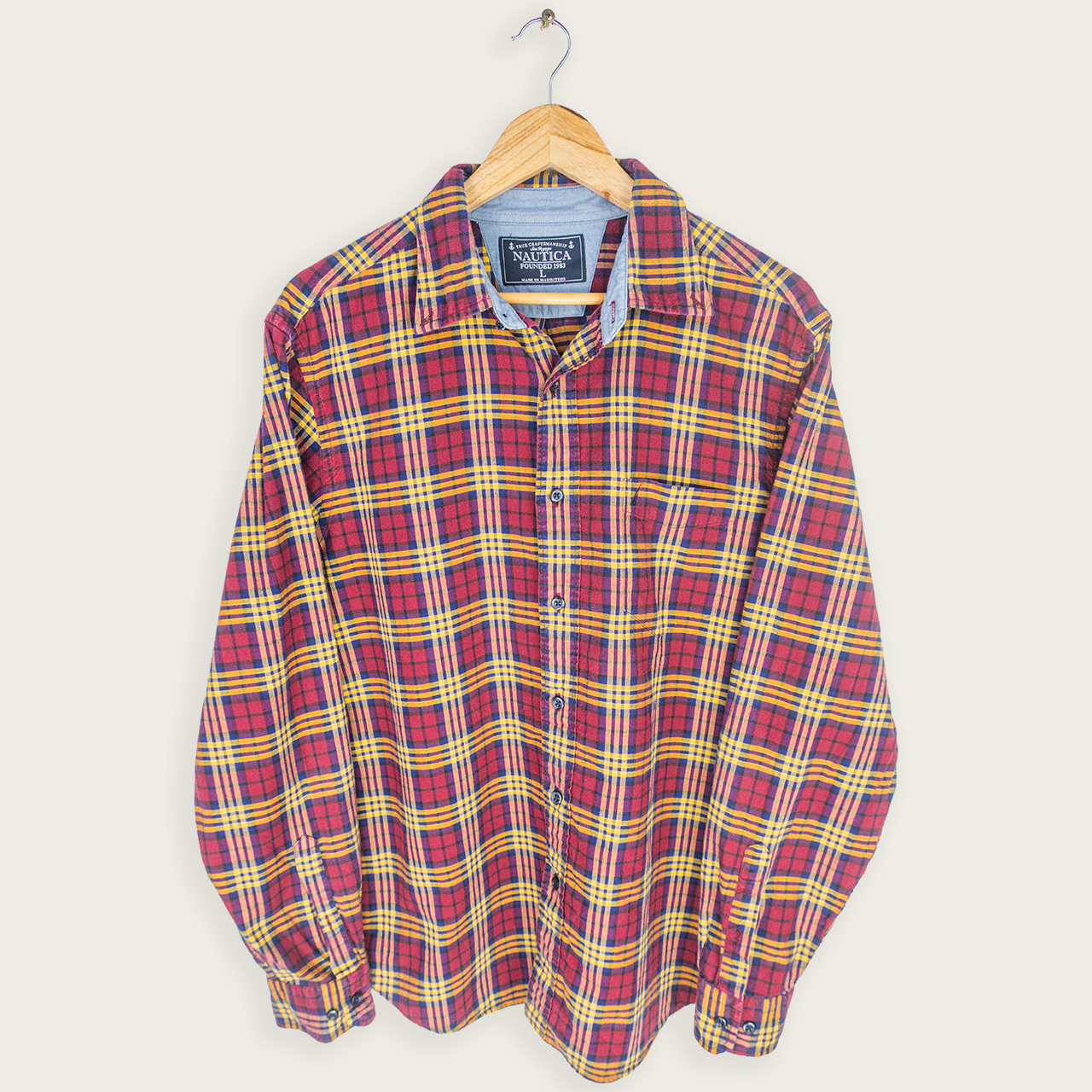 00's NAUTICA BUTTON-UP SHIRT - L