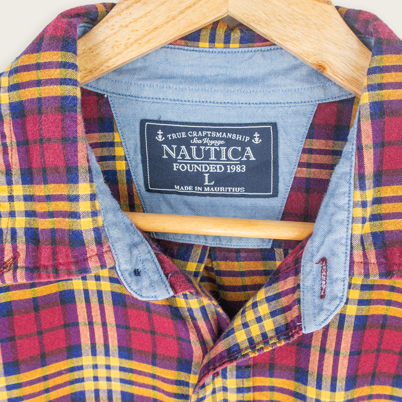 00's NAUTICA BUTTON-UP SHIRT - L
