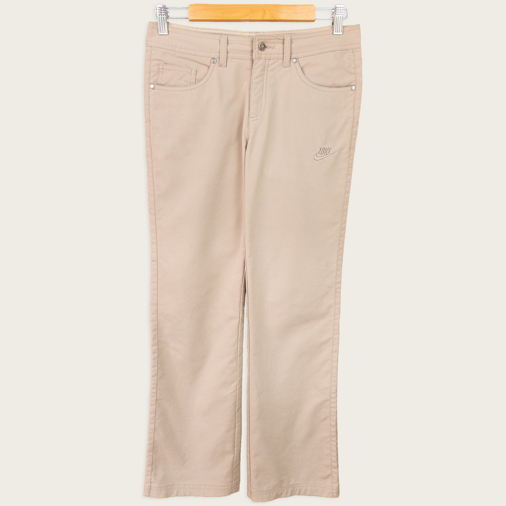 Y2K Nike Pants - Beige Straight Leg - Size Small