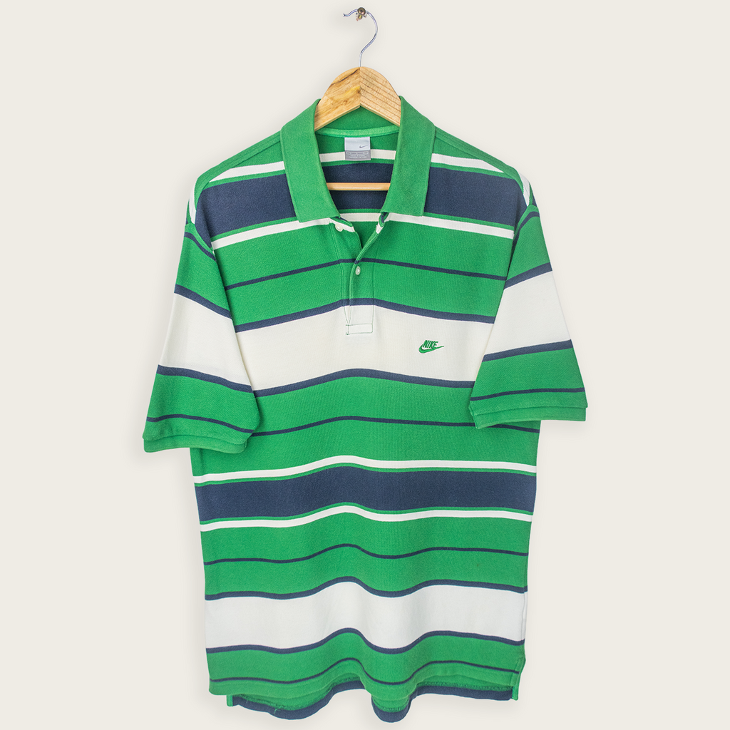 00's NIKE STRIPED POLO SHIRT - L