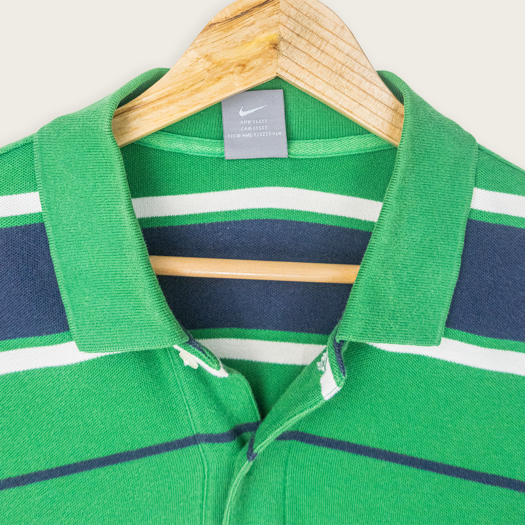 00's NIKE STRIPED POLO SHIRT - L