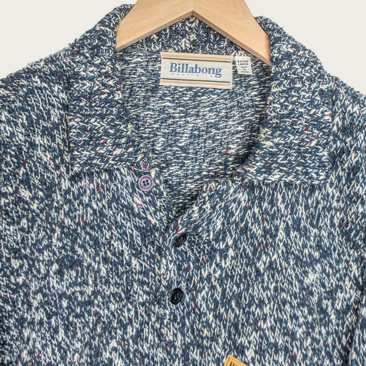 00s Billabong Knitted Collared Sweatshirt - XL