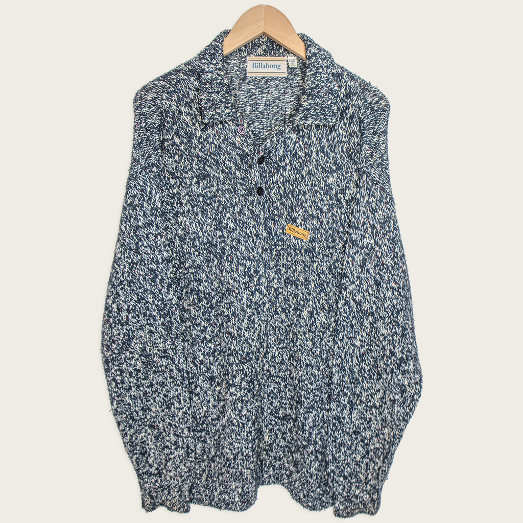 00s Billabong Knitted Collared Sweatshirt - XL