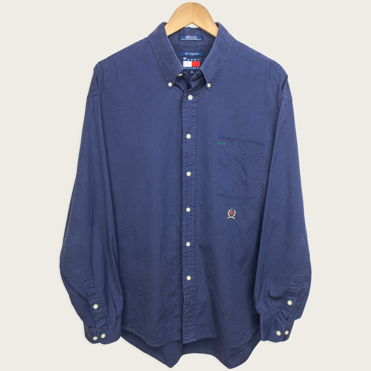 90s Tommy Hilfiger Embroidered Button-Up Shirt - L/XL